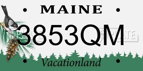 3853QM Maine License Plate