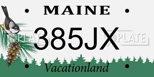 385JX Maine License Plate