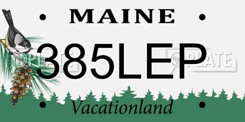 385LEP Maine License Plate