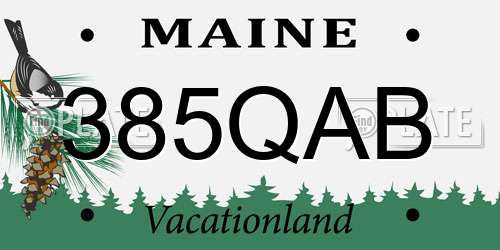 385QAB Maine License Plate