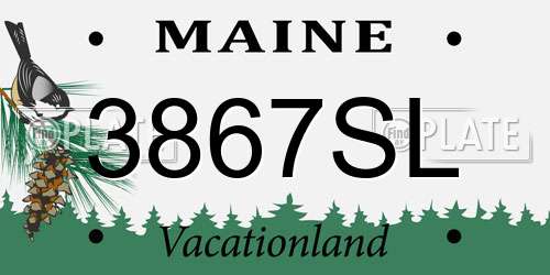 3867SL Maine License Plate
