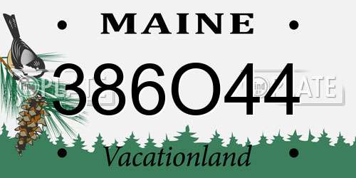 386O44 Maine License Plate