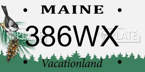 386WX Maine License Plate