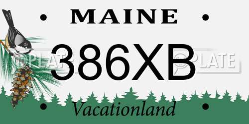 386XB Maine License Plate