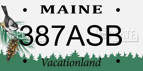 387ASB Maine License Plate