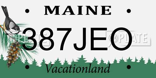 387JEO Maine License Plate