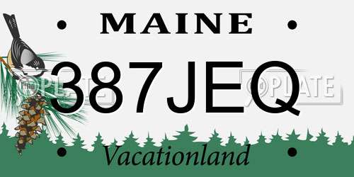 387JEQ Maine License Plate