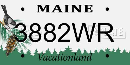 3882WR Maine License Plate