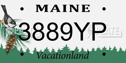 3889YP Maine License Plate