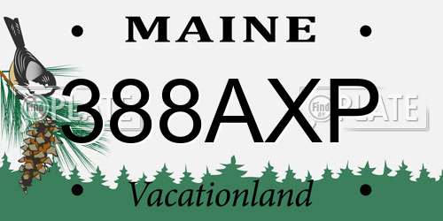 388AXP Maine License Plate