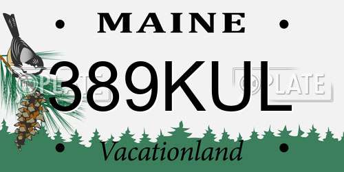 389KUL Maine License Plate