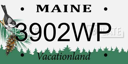 3902WP Maine License Plate