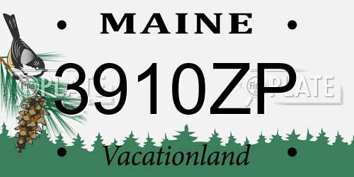 3910ZP Maine License Plate