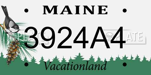 3924A4 Maine License Plate