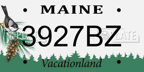 3927BZ Maine License Plate