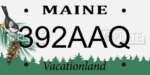 392AAQ Maine License Plate