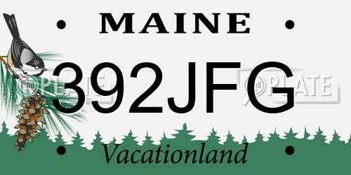 392JFG Maine License Plate