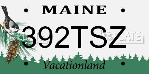 392TSZ Maine License Plate