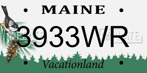 3933WR Maine License Plate