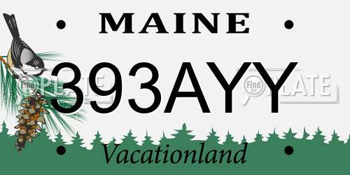 393AYY Maine License Plate