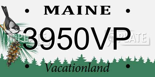 3950VP Maine License Plate