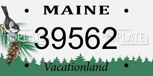 39562 Maine License Plate