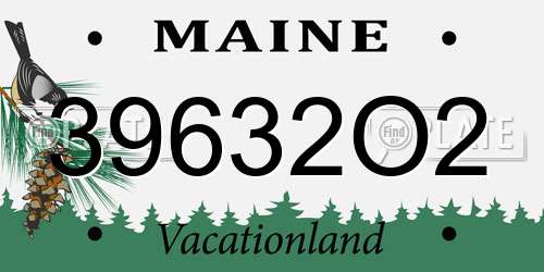 39632O2 Maine License Plate