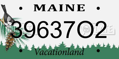 39637O2 Maine License Plate