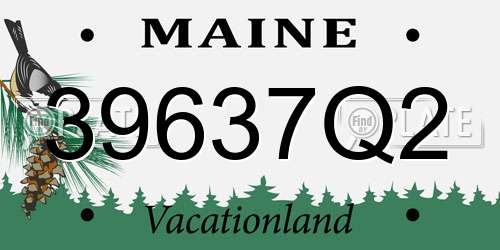39637Q2 Maine License Plate