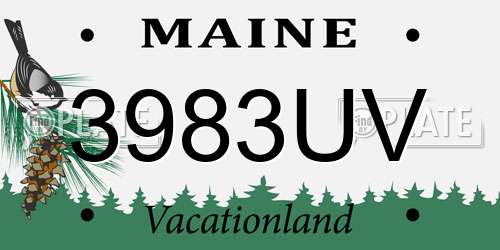 3983UV Maine License Plate