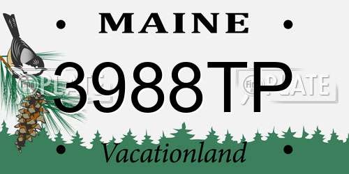 3988TP Maine License Plate