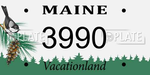 3990 Maine License Plate