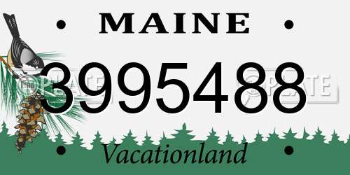 3995488 Maine License Plate