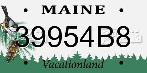 39954B8 Maine License Plate