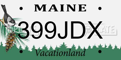 399JDX Maine License Plate