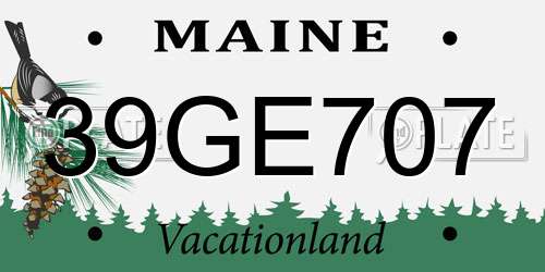 39GE707 Maine License Plate