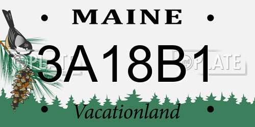 3A18B1 Maine License Plate