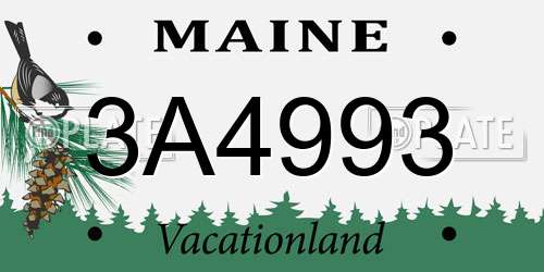 3A4993 Maine License Plate
