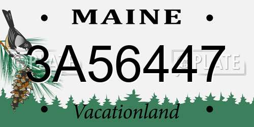 3A56447 Maine License Plate