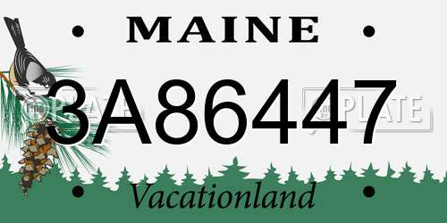 3A86447 Maine License Plate