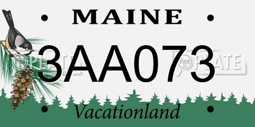 3AA073 Maine License Plate