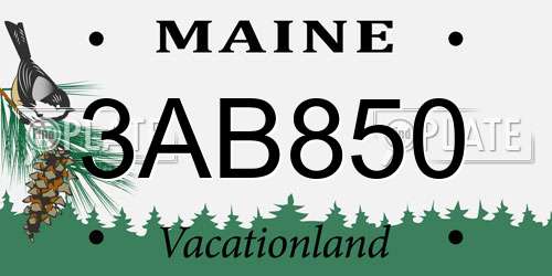 3AB850 Maine License Plate