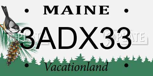 3ADX33 Maine License Plate