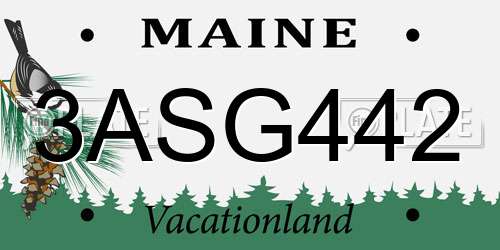 3ASG442 Maine License Plate