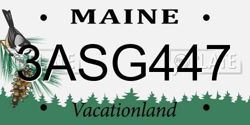 3ASG447 Maine License Plate