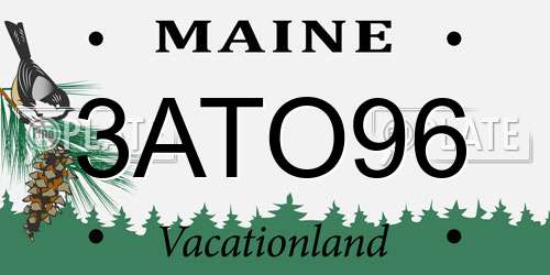 3ATO96 Maine License Plate