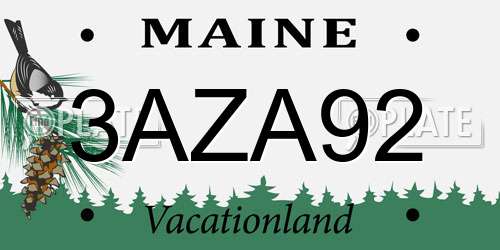 3AZA92 Maine License Plate
