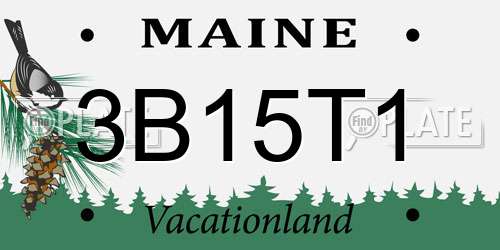 3B15T1 Maine License Plate