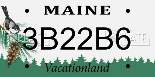 3B22B6 Maine License Plate