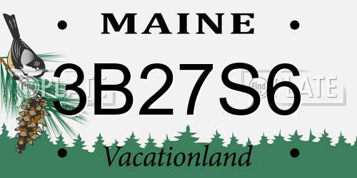 3B27S6 Maine License Plate